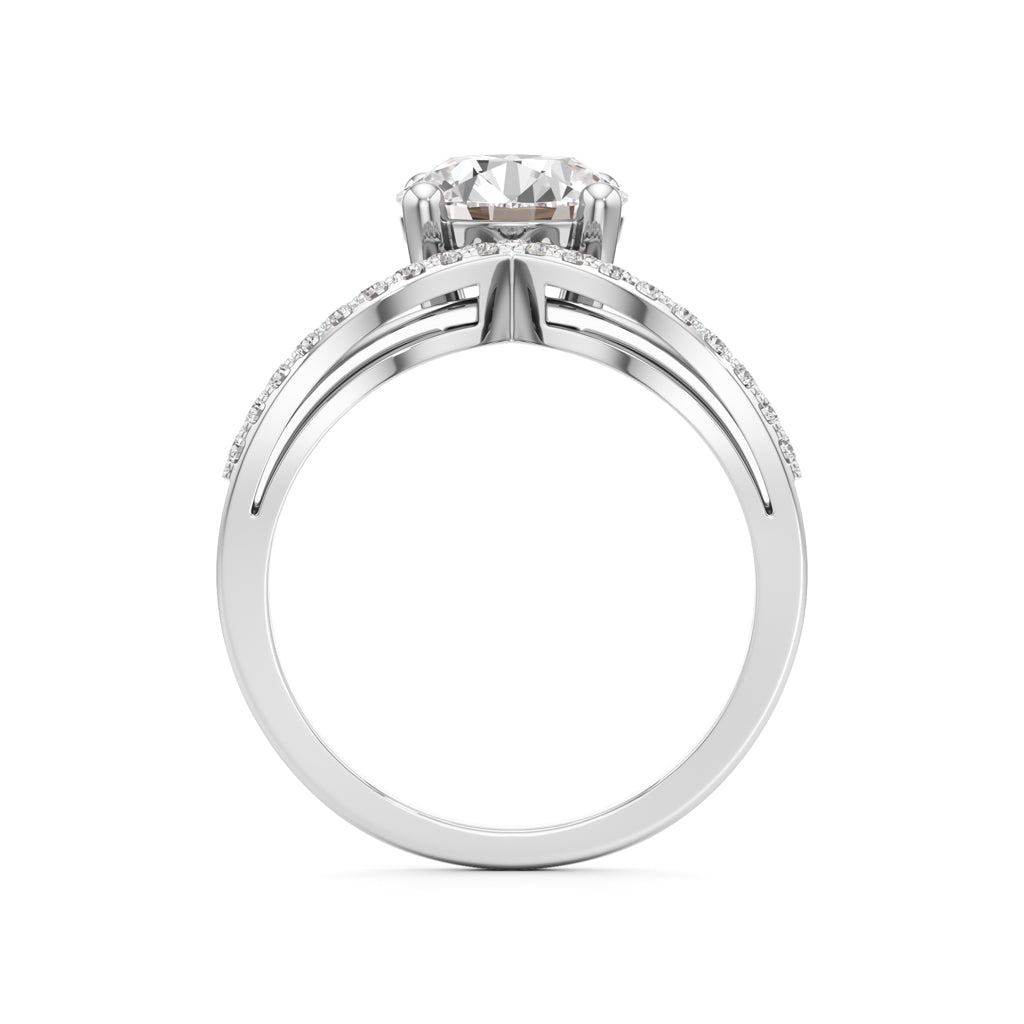 Modern Crisscross Diamond Engagement Ring