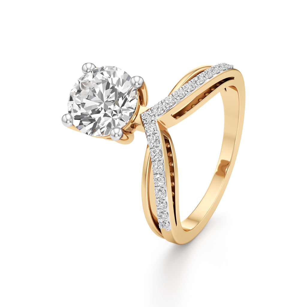 Modern Crisscross Diamond Engagement Ring