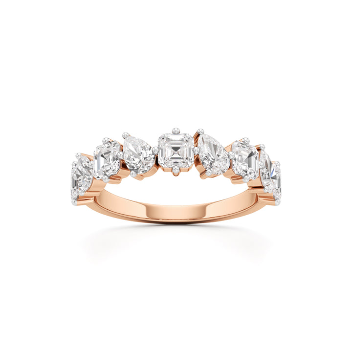 Mixed-Cut Diamond Half Eternity Band
