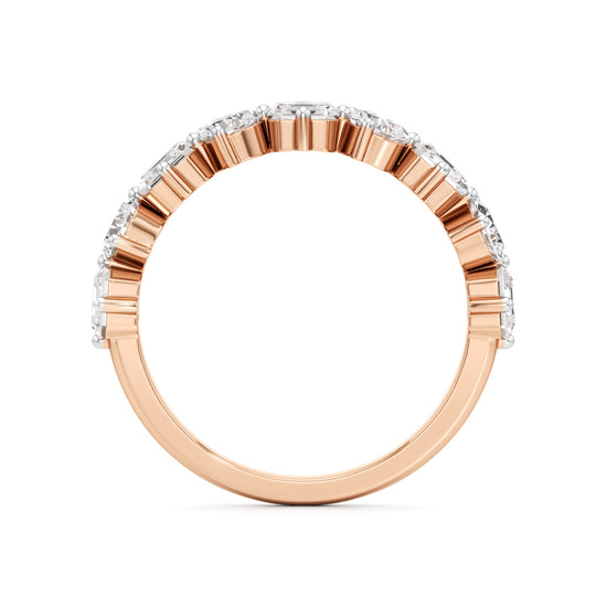 Mixed-Cut Diamond Half Eternity Band