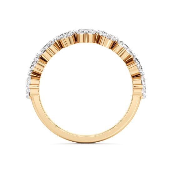 Mixed-Cut Diamond Half Eternity Band