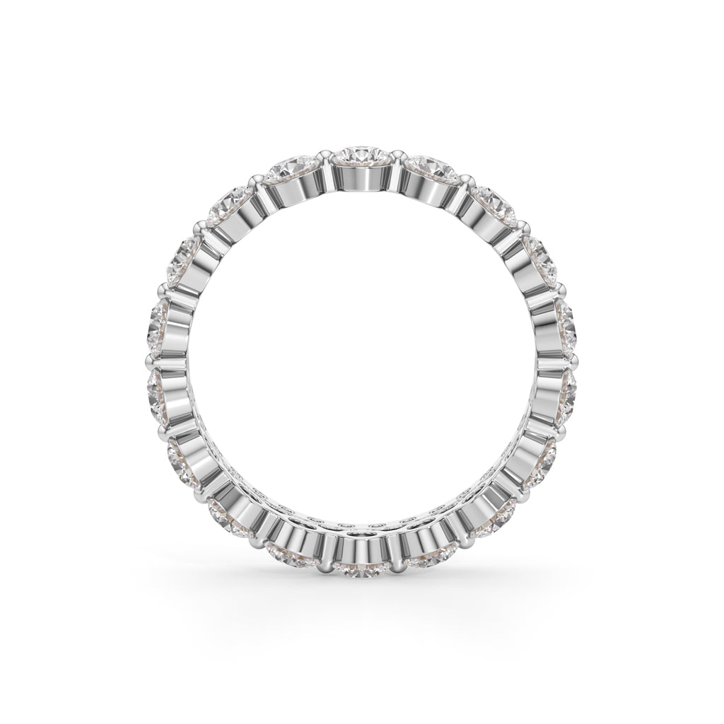 Double Row Pave & Bezel Set Diamond Eternity Band