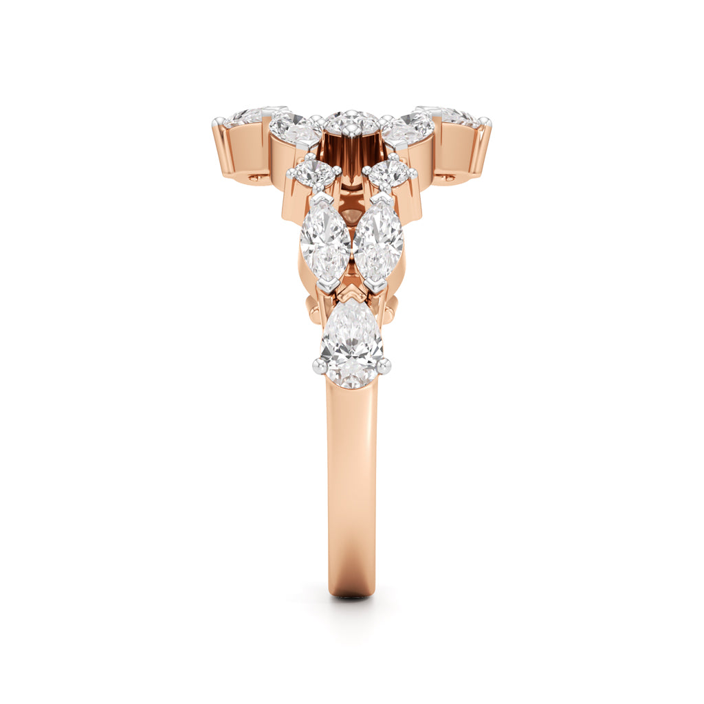 "Starlit Swirl" Multi-Cut Diamond Statement Ring