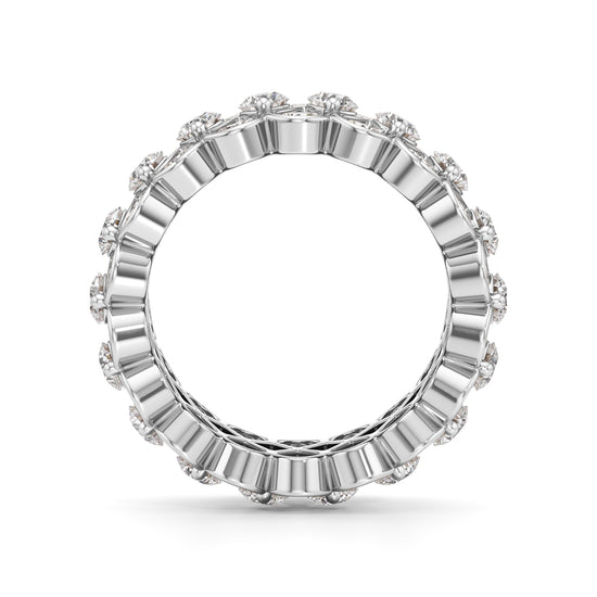 "Diamond Lattice Weave" Wide Band Ring