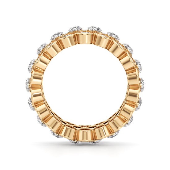"Diamond Lattice Weave" Wide Band Ring