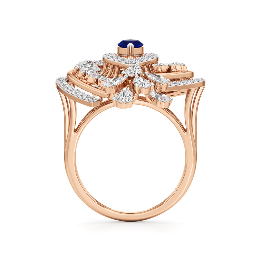 Celestial Dewdrop Sapphire Ring