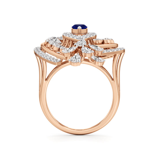Celestial Dewdrop Sapphire Ring