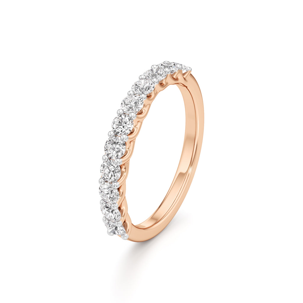 Delicately Held Round Diamond Half Eternity Ring