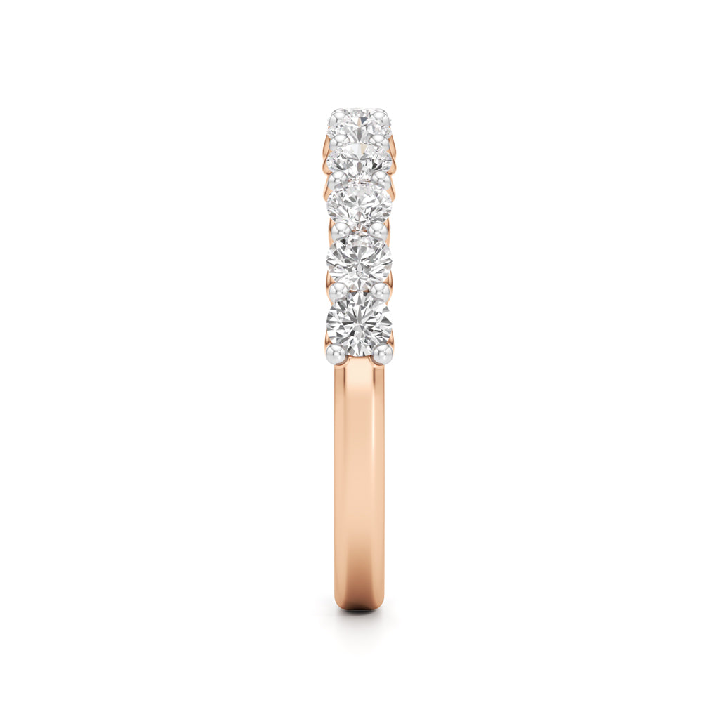 Delicately Held Round Diamond Half Eternity Ring
