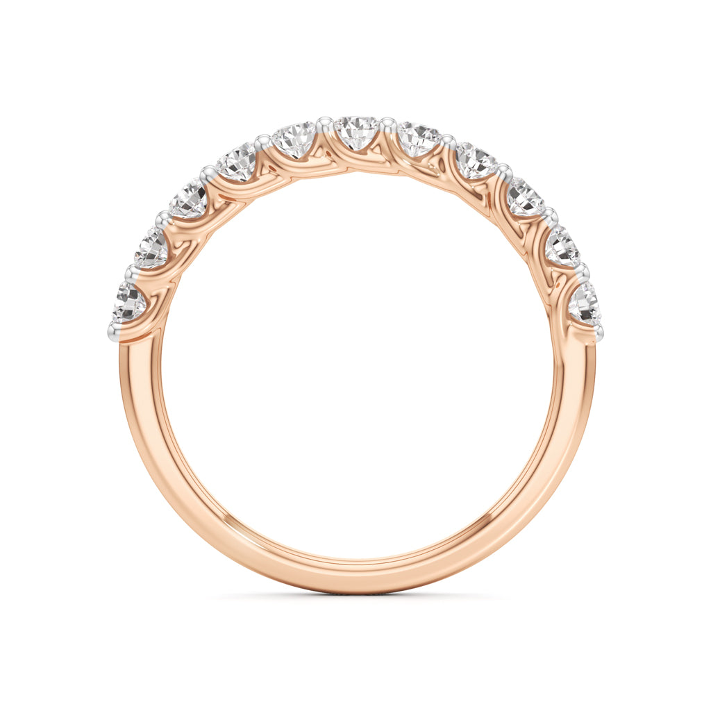 Delicately Held Round Diamond Half Eternity Ring