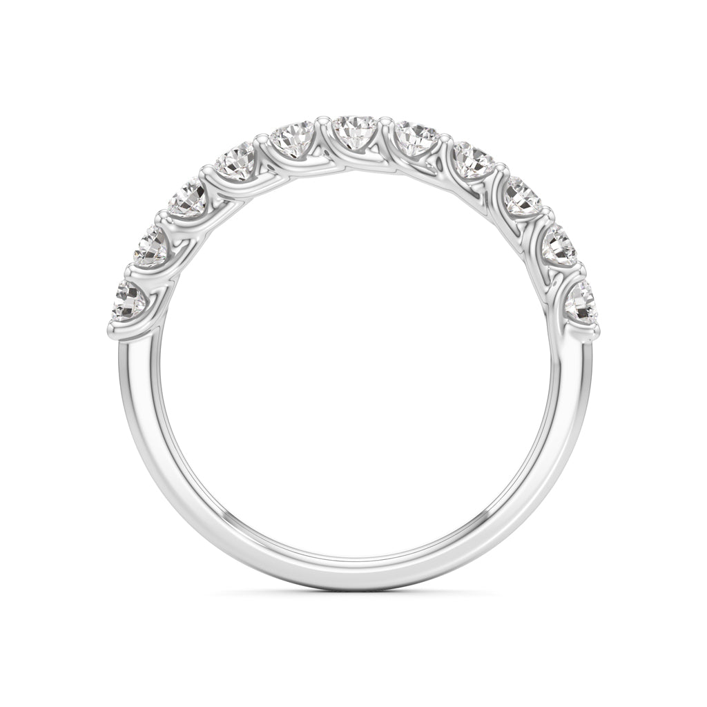 Delicately Held Round Diamond Half Eternity Ring