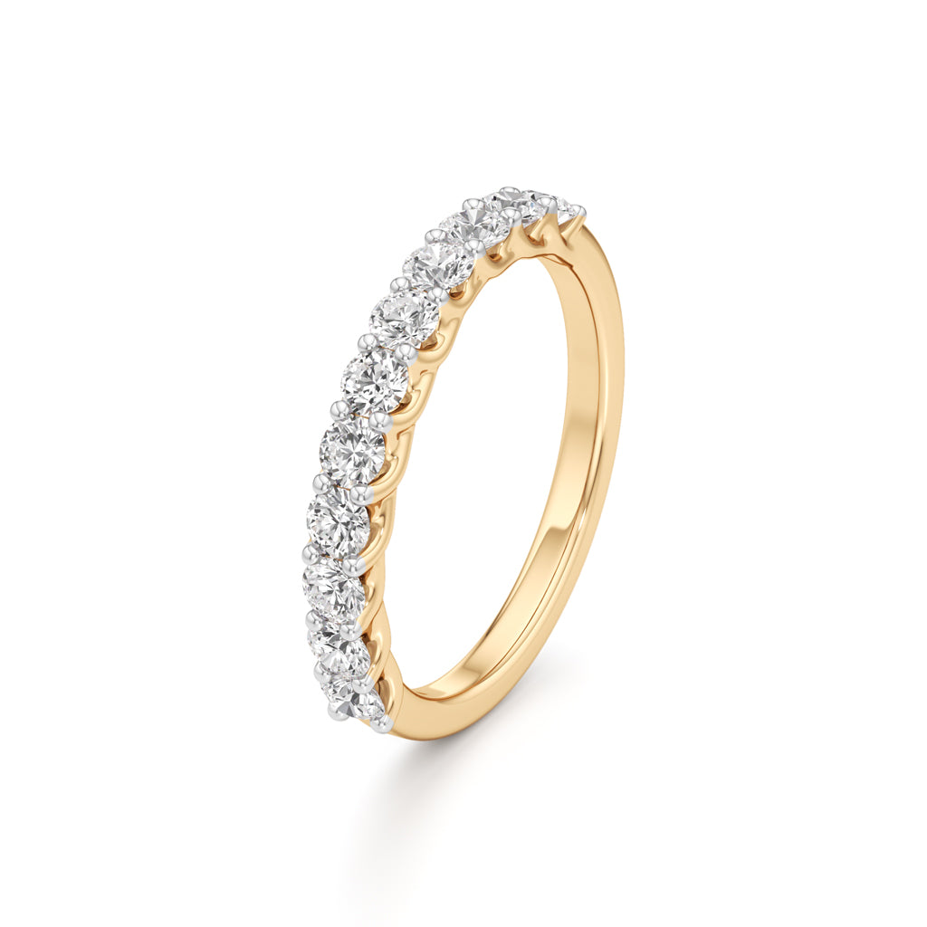 Delicately Held Round Diamond Half Eternity Ring