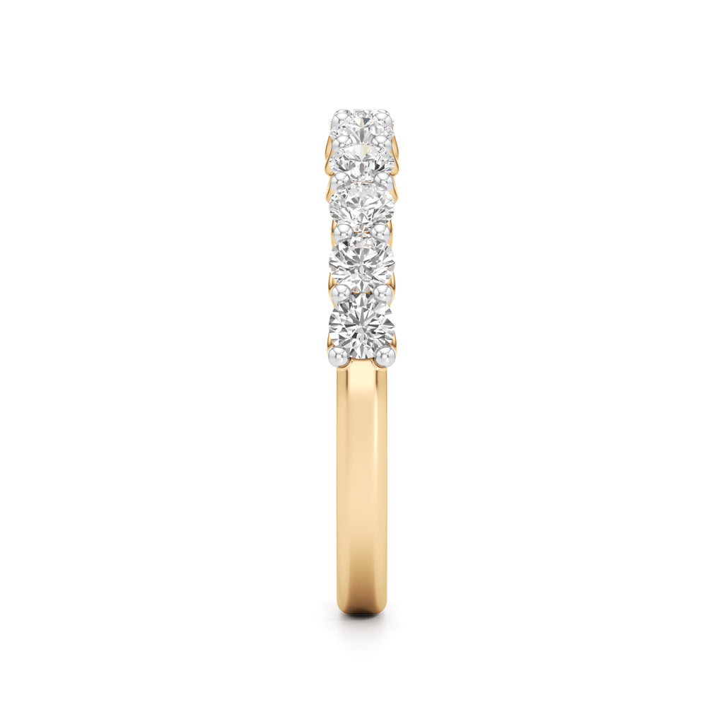 Delicately Held Round Diamond Half Eternity Ring
