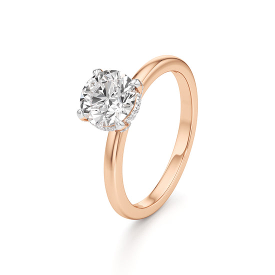 Elevated Diamond  Set Solitaire Ring