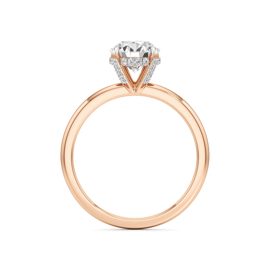 Elevated Diamond  Set Solitaire Ring