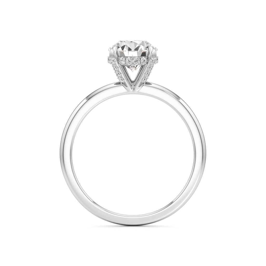 Elevated Diamond  Set Solitaire Ring