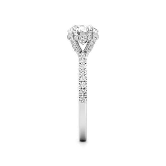 Round Solitaire with Double Encrusted Ring