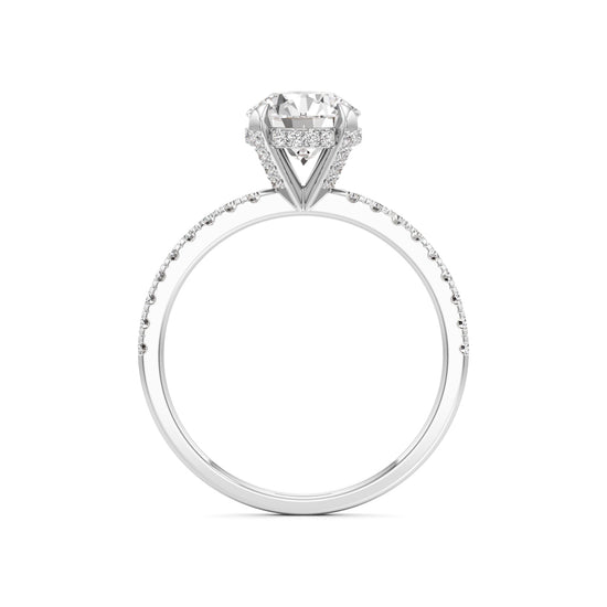 Round Solitaire with Double Encrusted Ring