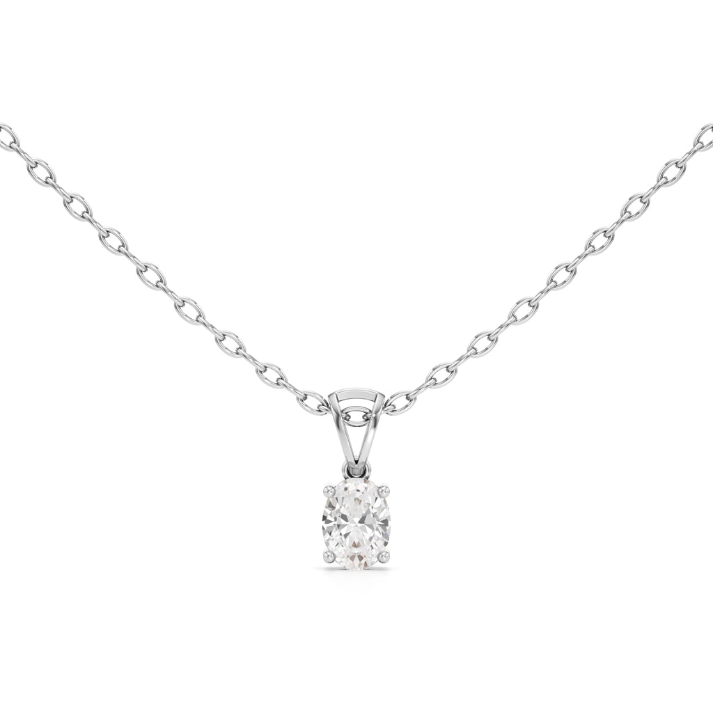 Eclipse 1Ct Oval Cut Solitaire Pendant