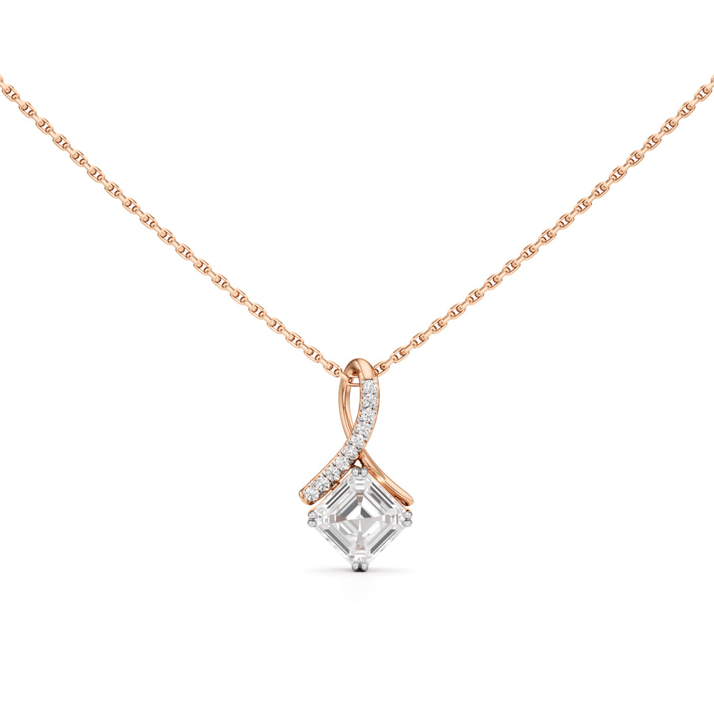 Faelora 1.50Ct Solitaire Asscher Cut Casual Pendant