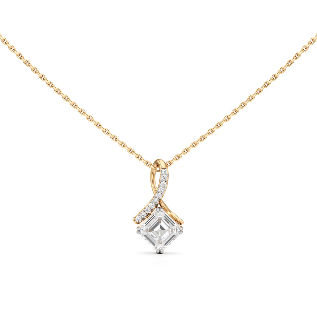 Faelora 1.50Ct Solitaire Asscher Cut Casual Pendant