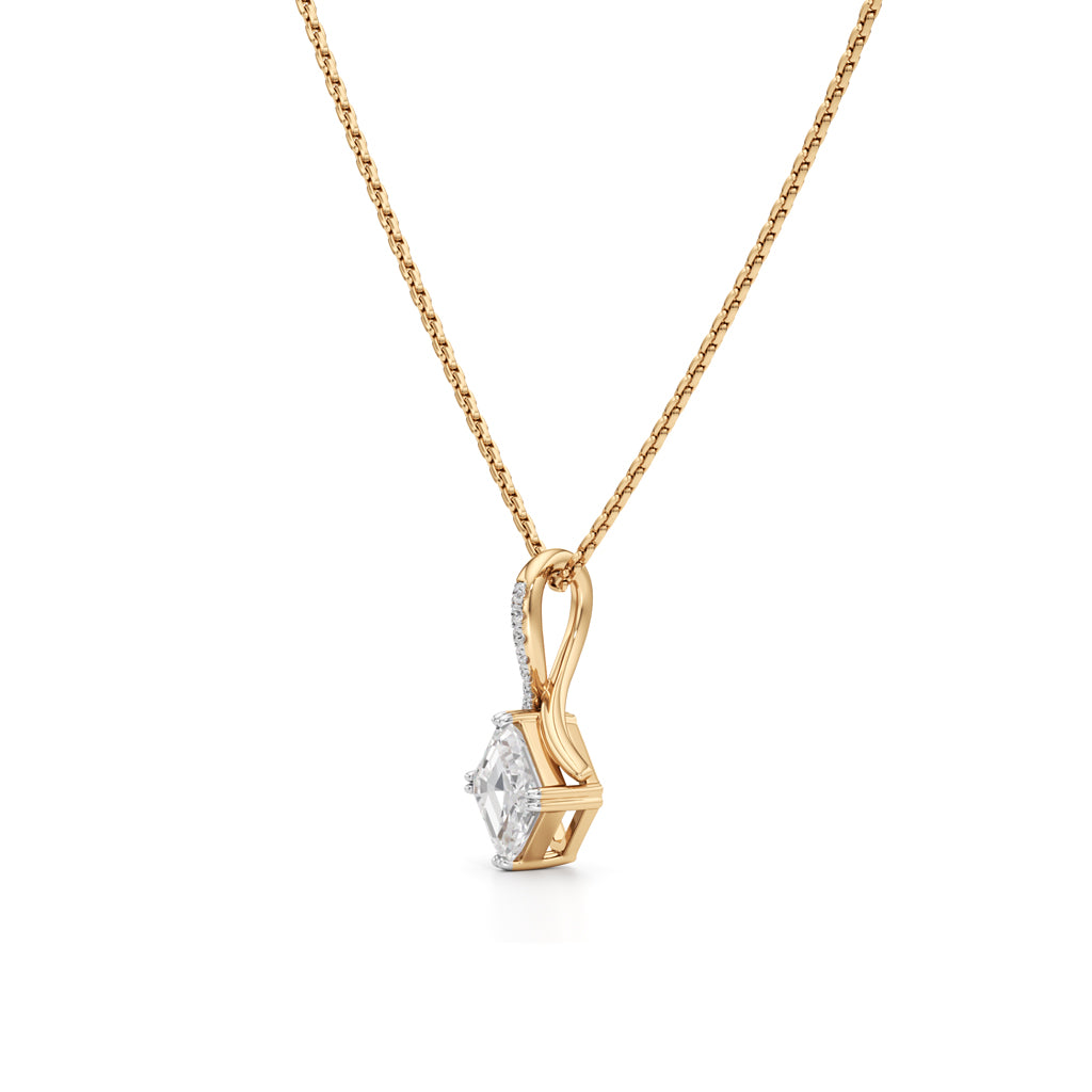 Faelora 1.50Ct Solitaire Asscher Cut Casual Pendant