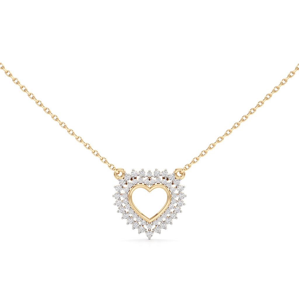 Daphne Open Heart Round Cut Fancy Pendant