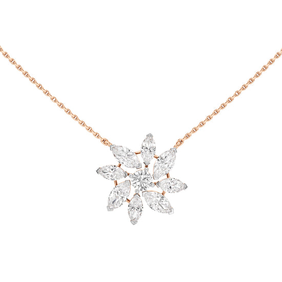 Orchid 2.75Ct Floral Round Cut Fancy Pendant