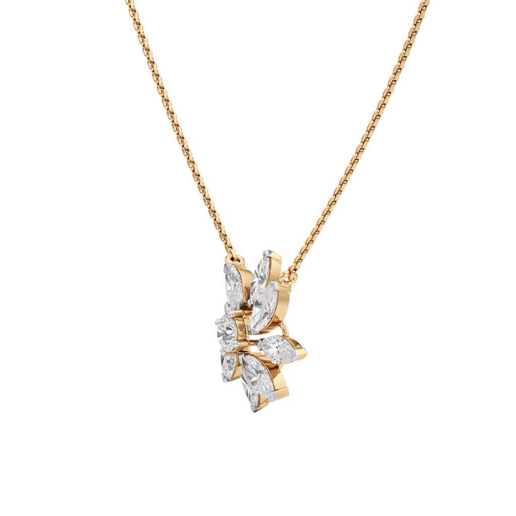 Orchid 2.75Ct Floral Round Cut Fancy Pendant