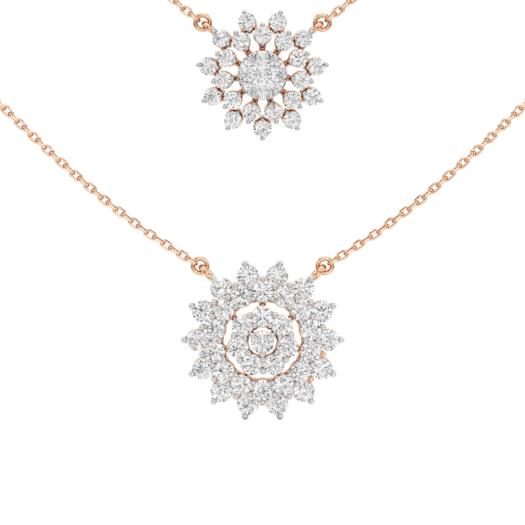 Harlow 3Ct Sunflower Round Cut Fancy Pendant