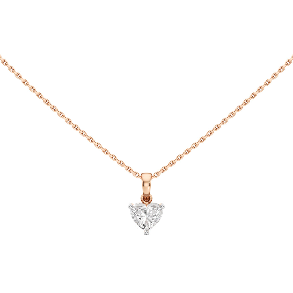 1Ct Heart Shape Solitaire Pendants