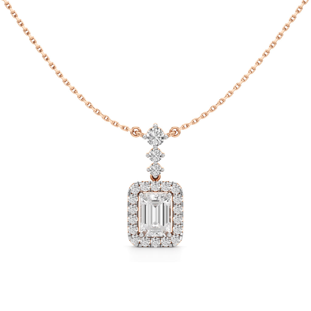 Regalia Radiance Emerald-Cut Diamond Pendant