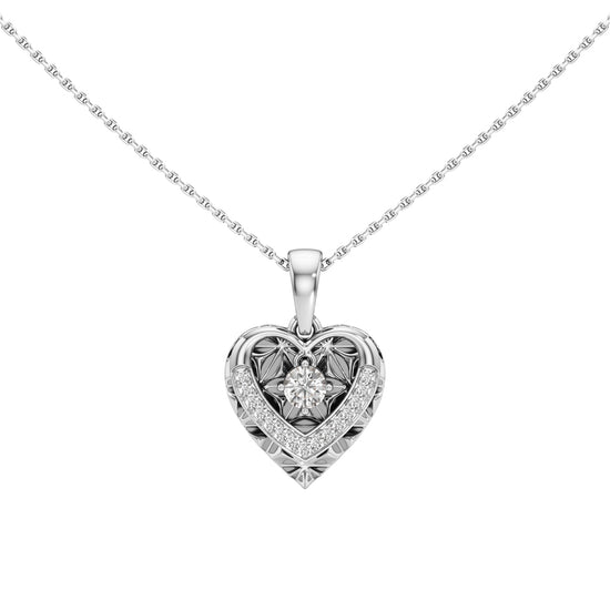 Edenia Heart Round Cut Delicate Pendant