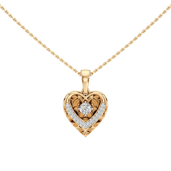 Edenia Heart Round Cut Delicate Pendant