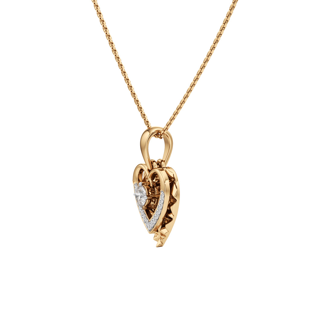 Edenia Heart Round Cut Delicate Pendant