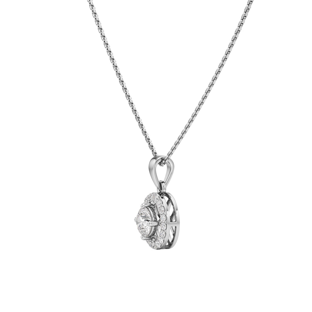 Ursa 1Ct Round Cut Halo Pendant
