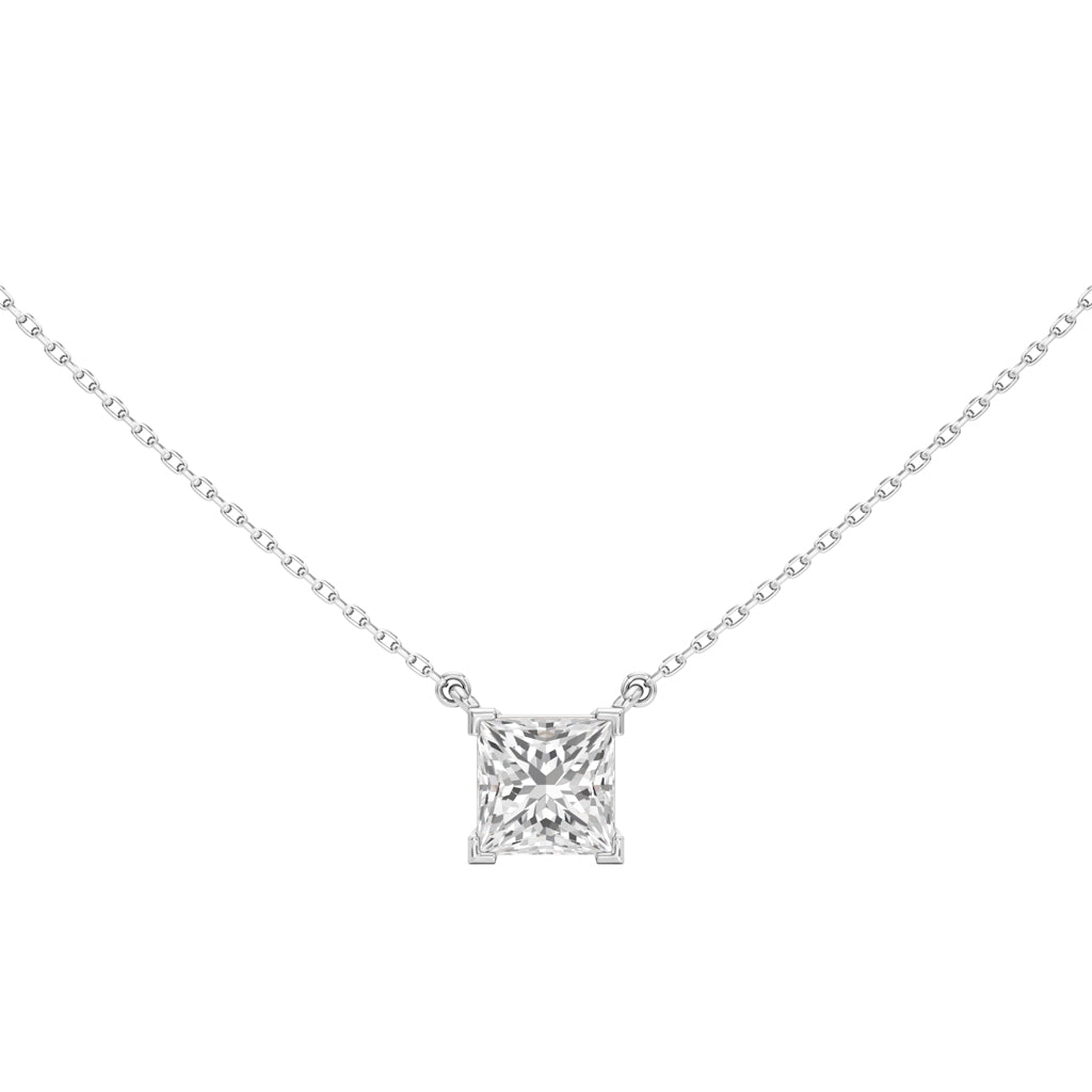 2.50Ct Princess Shape Solitaire Pendants