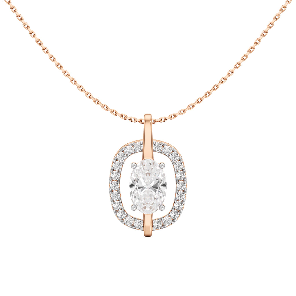 Uriah 3Ct Oval Cut Halo Pendant
