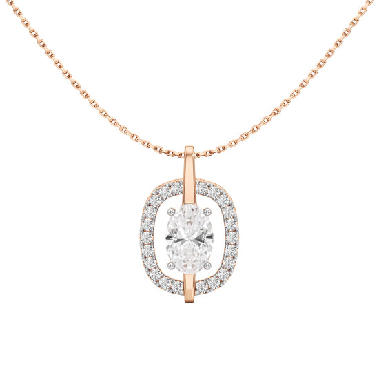 Uriah 3Ct Oval Cut Halo Pendant