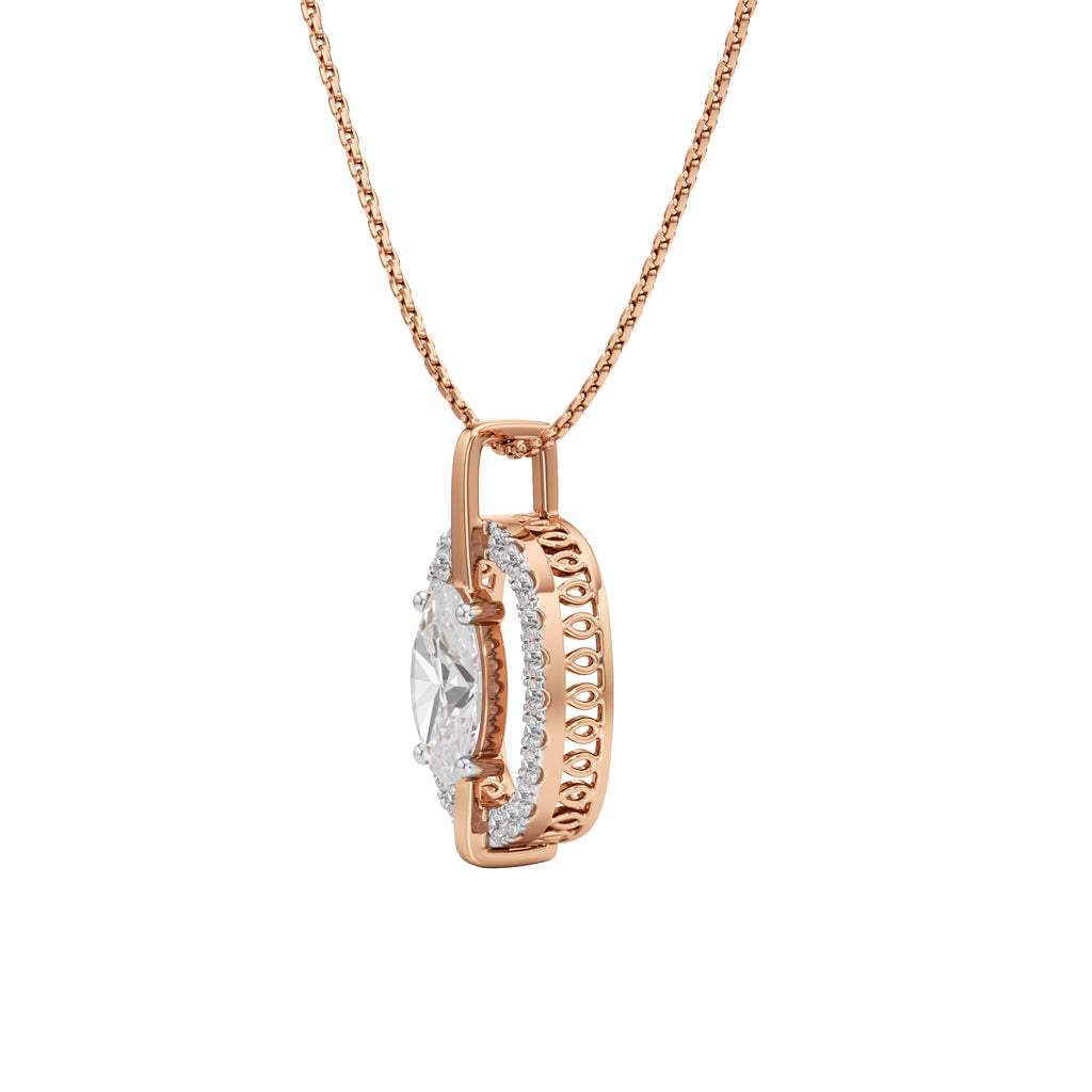 Uriah 3Ct Oval Cut Halo Pendant