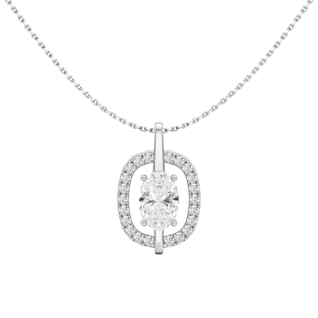 Uriah 3Ct Oval Cut Halo Pendant