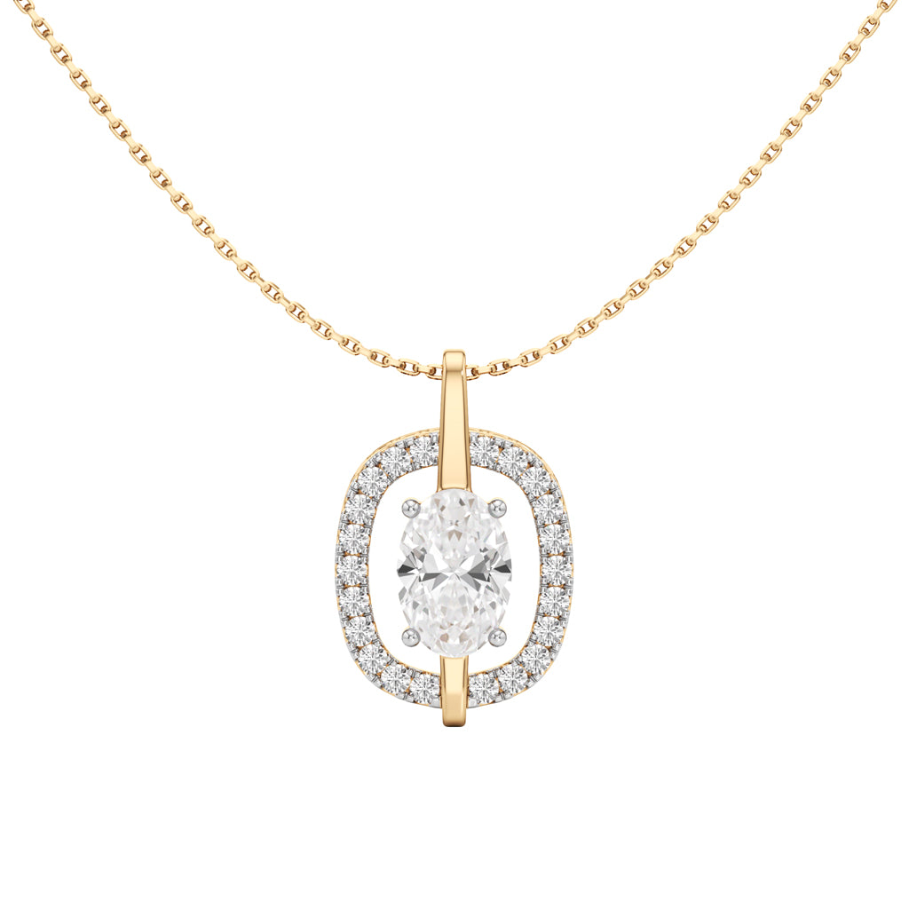 Uriah 3Ct Oval Cut Halo Pendant