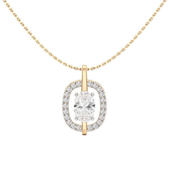 Uriah 3Ct Oval Cut Halo Pendant