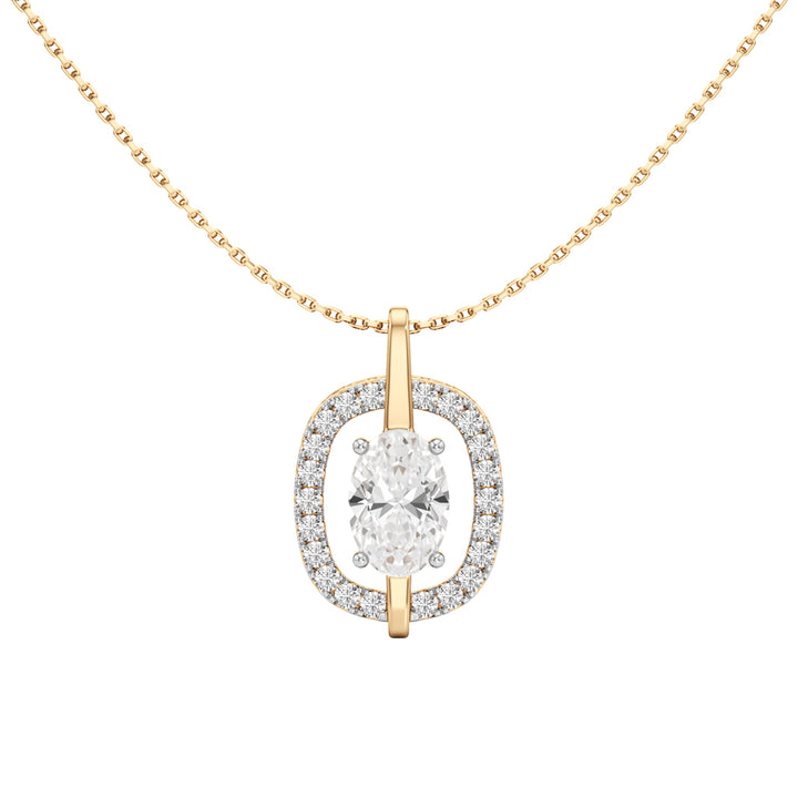 Uriah 3Ct Oval Cut Halo Pendant