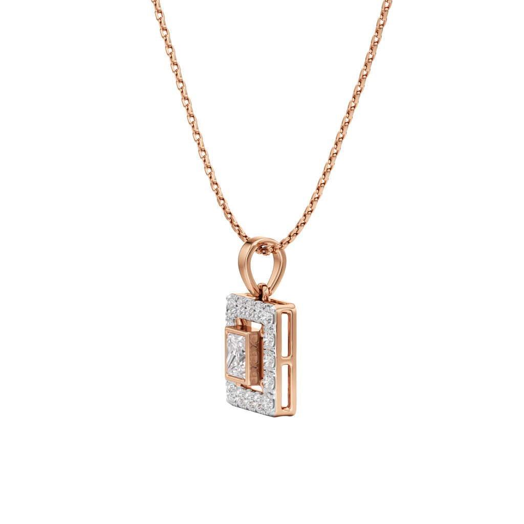 Alyndra 1.50Ct Princess Cut Halo Pendant