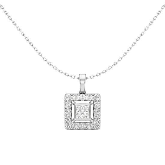 Alyndra 1.50Ct Princess Cut Halo Pendant