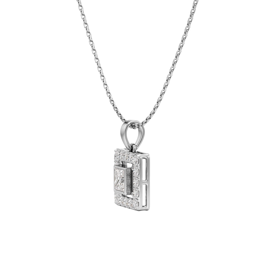 Alyndra 1.50Ct Princess Cut Halo Pendant