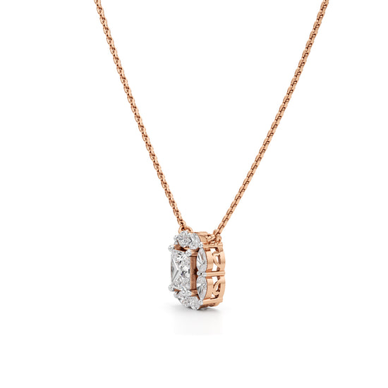 Questa 2Ct Princess Cut Halo Pendant