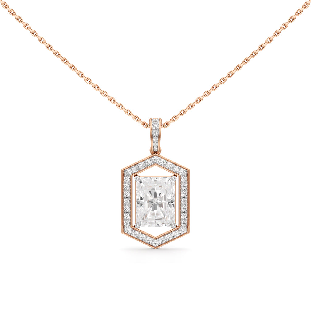 Valara 3.25Ct Radiant Cut Halo Pendant