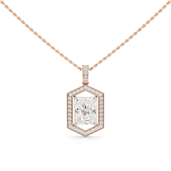 Valara 3.25Ct Radiant Cut Halo Pendant